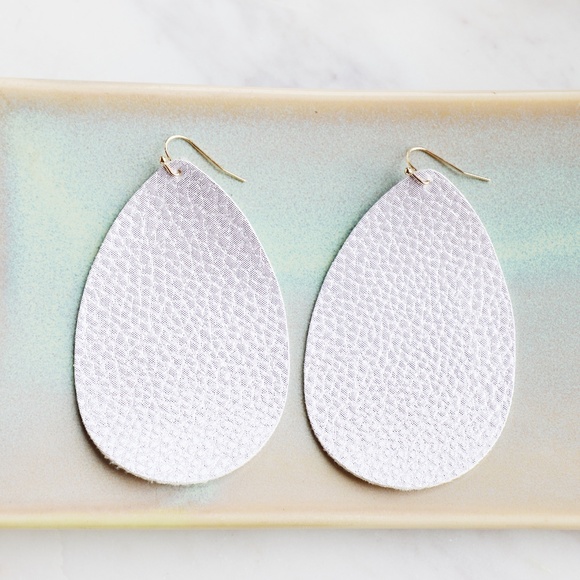Jewelry - Lilac Leather Drop Earrings